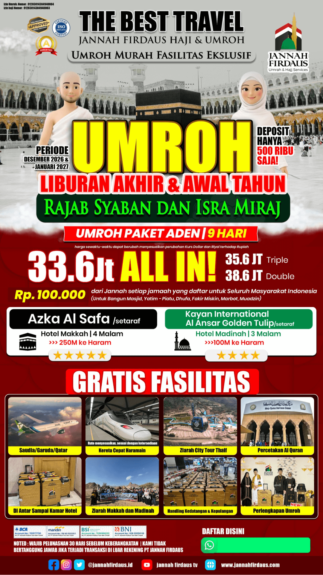 Flyer paket UMROH LIBURAN AKHIR & AWAL TAHUN  PAKET ADEN