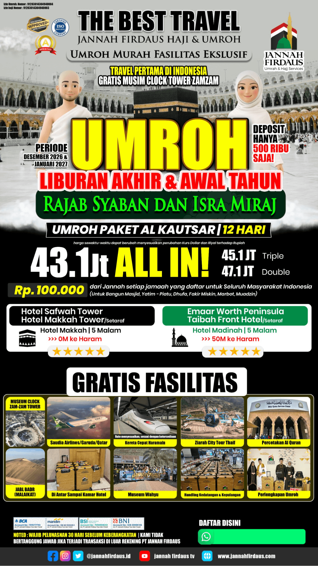 Flyer paket UMROH LIBURAN AKHIR & AWAL TAHUN AL KAUTSAR