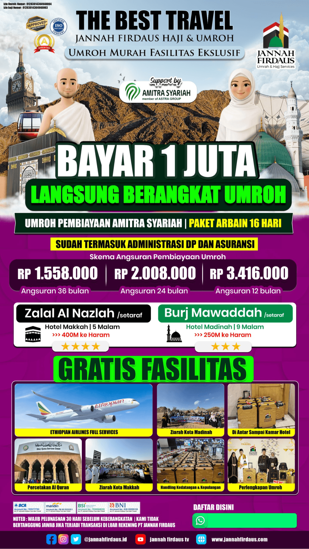 Flyer paket ARBAIN 16 HARI AMITRA