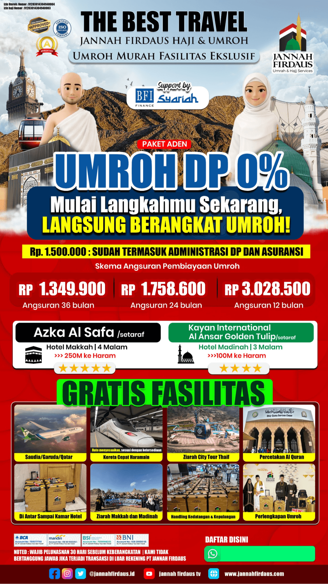 Flyer paket ADEN UMROH BFI SYARIAH