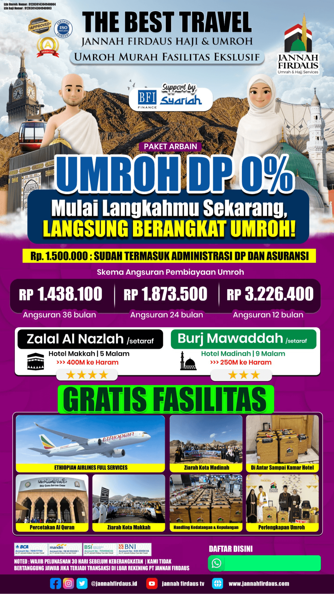 Flyer paket ARBAIN UMROH BFI SYARIAH