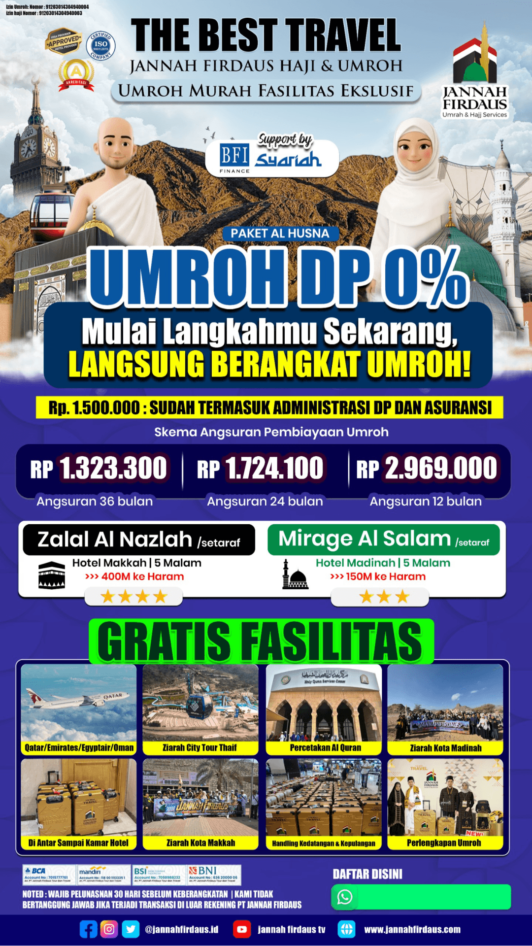 Flyer paket AL HUSNA UMROH BFI SYARIAH