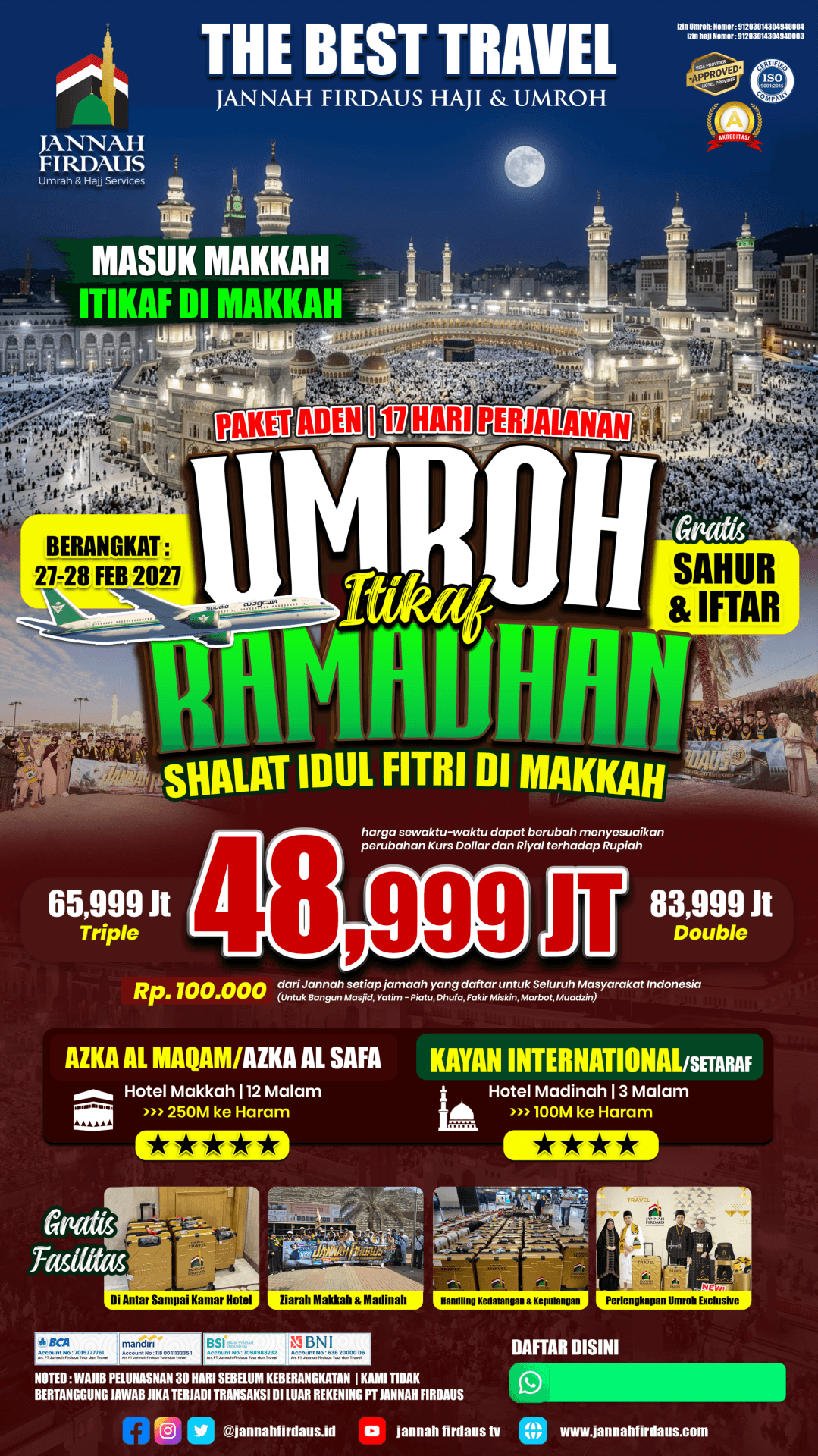 Flyer paket ADEN Itikaf Shalat Idul Fitri di Makkah