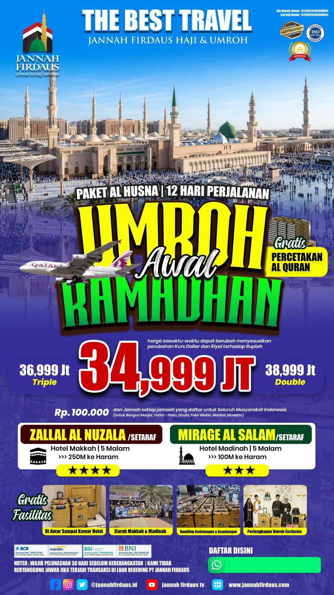 Flyer paket AL Husna 12 Hari Awal Ramadhan