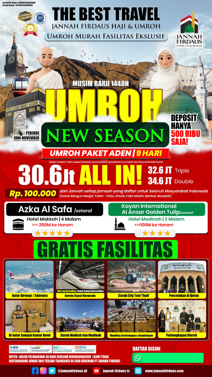 Flyer paket Aden New Seasson 9 Hari