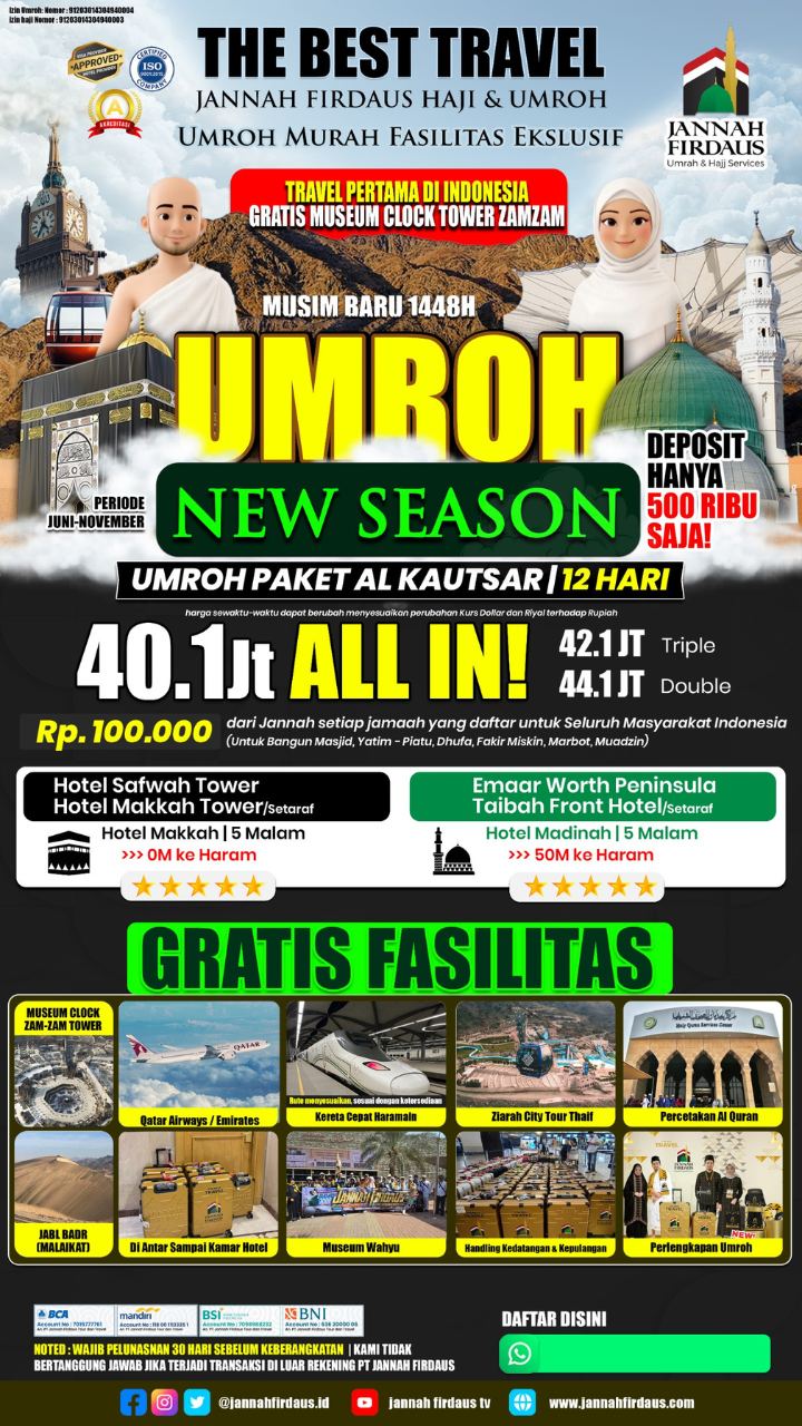 Flyer paket Al Kautsar 12 Hari season