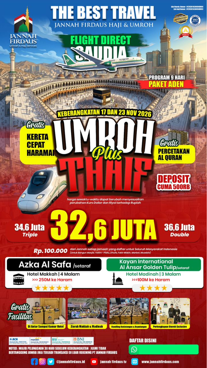 Flyer paket ADEN PLUS THAIF 9 HARI