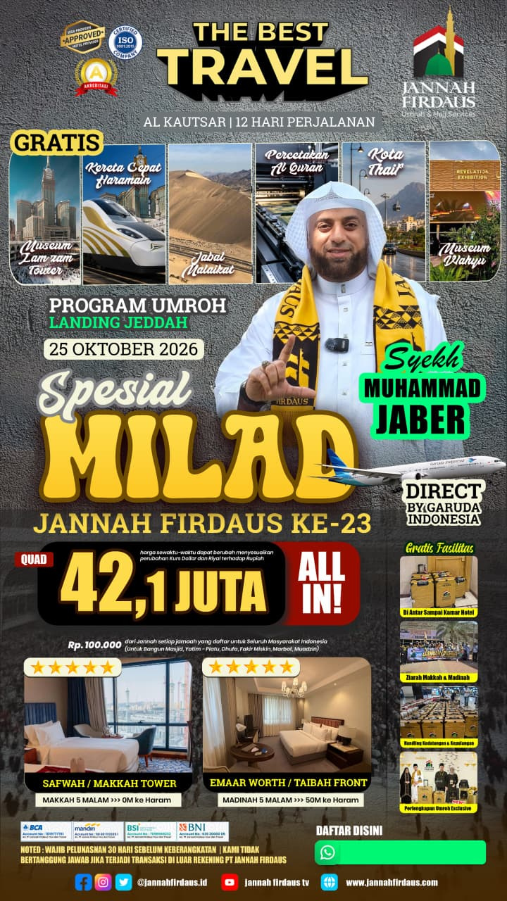 Flyer paket Al Kautsar 12 Hari Spesial Milad