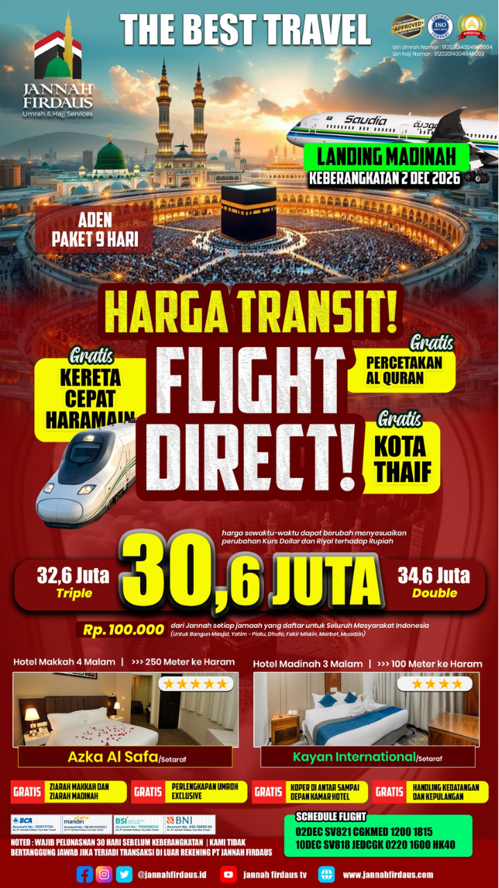 Flyer paket Aden landing Madinah