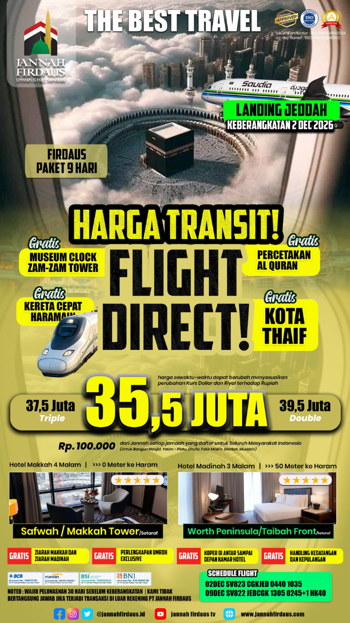 Flyer paket Firdaus Landing Jeddah