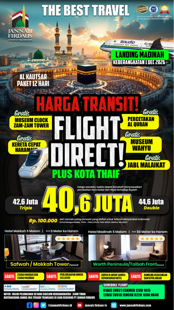 Flyer paket Al Kautsar 12 Hari
